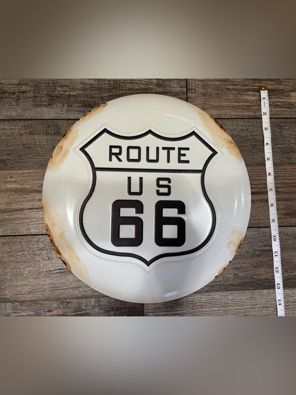 Route 66 White Decorative Wall Plate